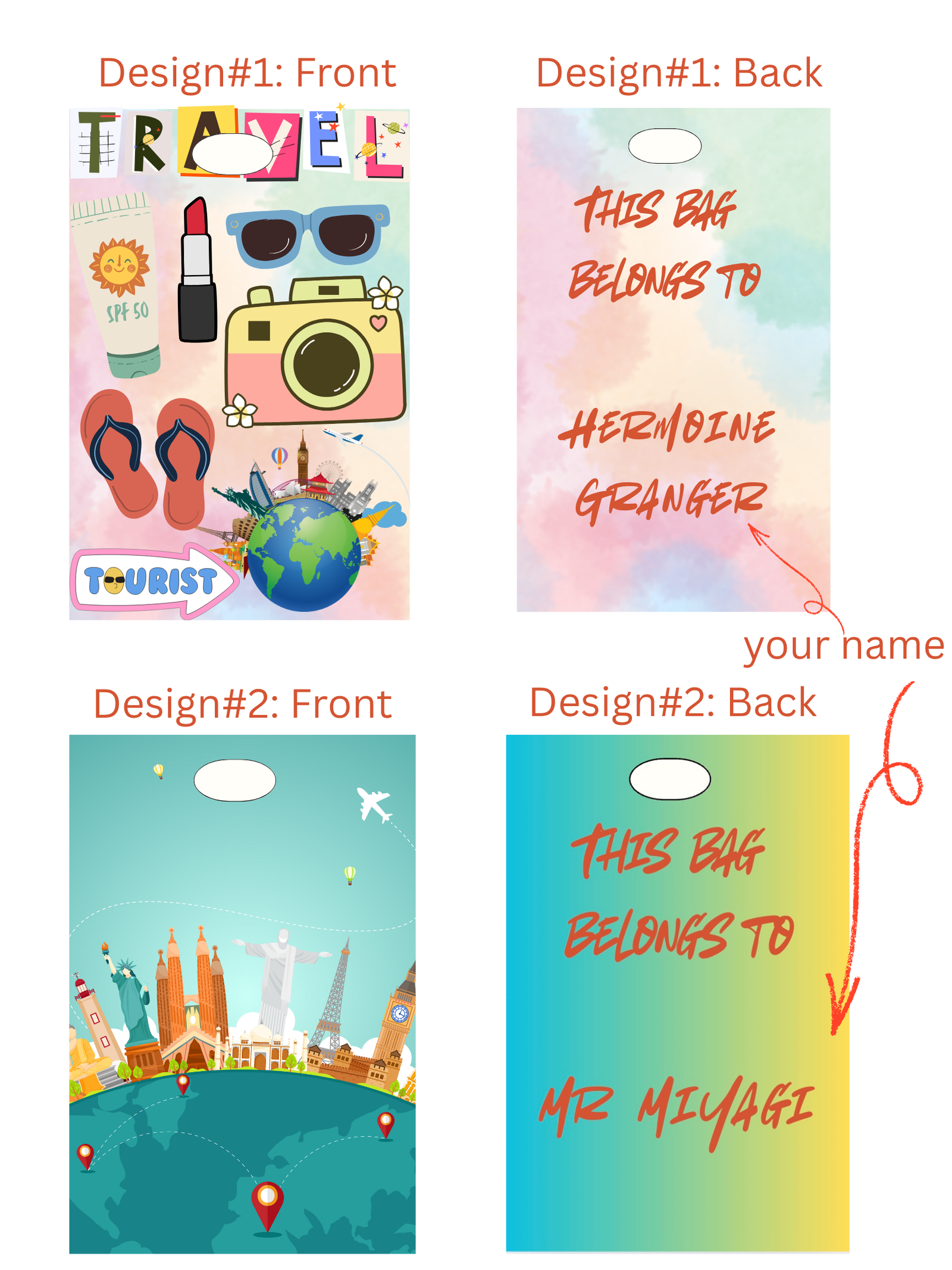 Personalized Rectangular Luggage Tag - Image 2