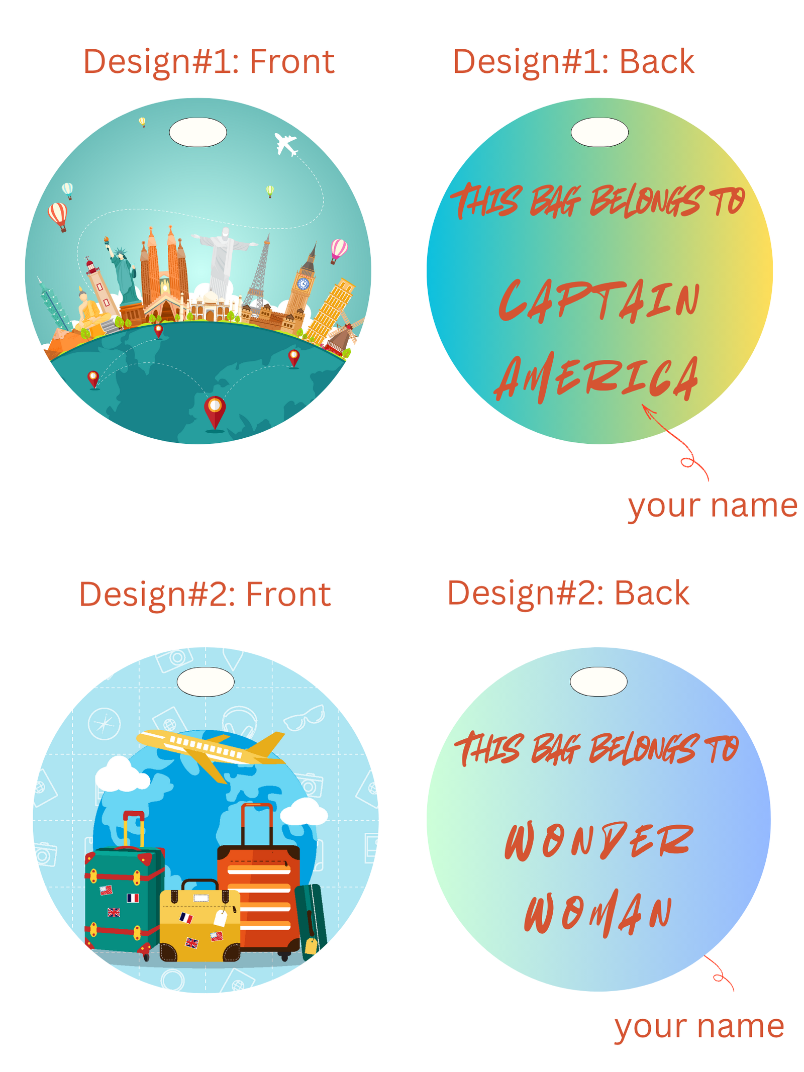 Personalized Circular Luggage Tag - Image 4