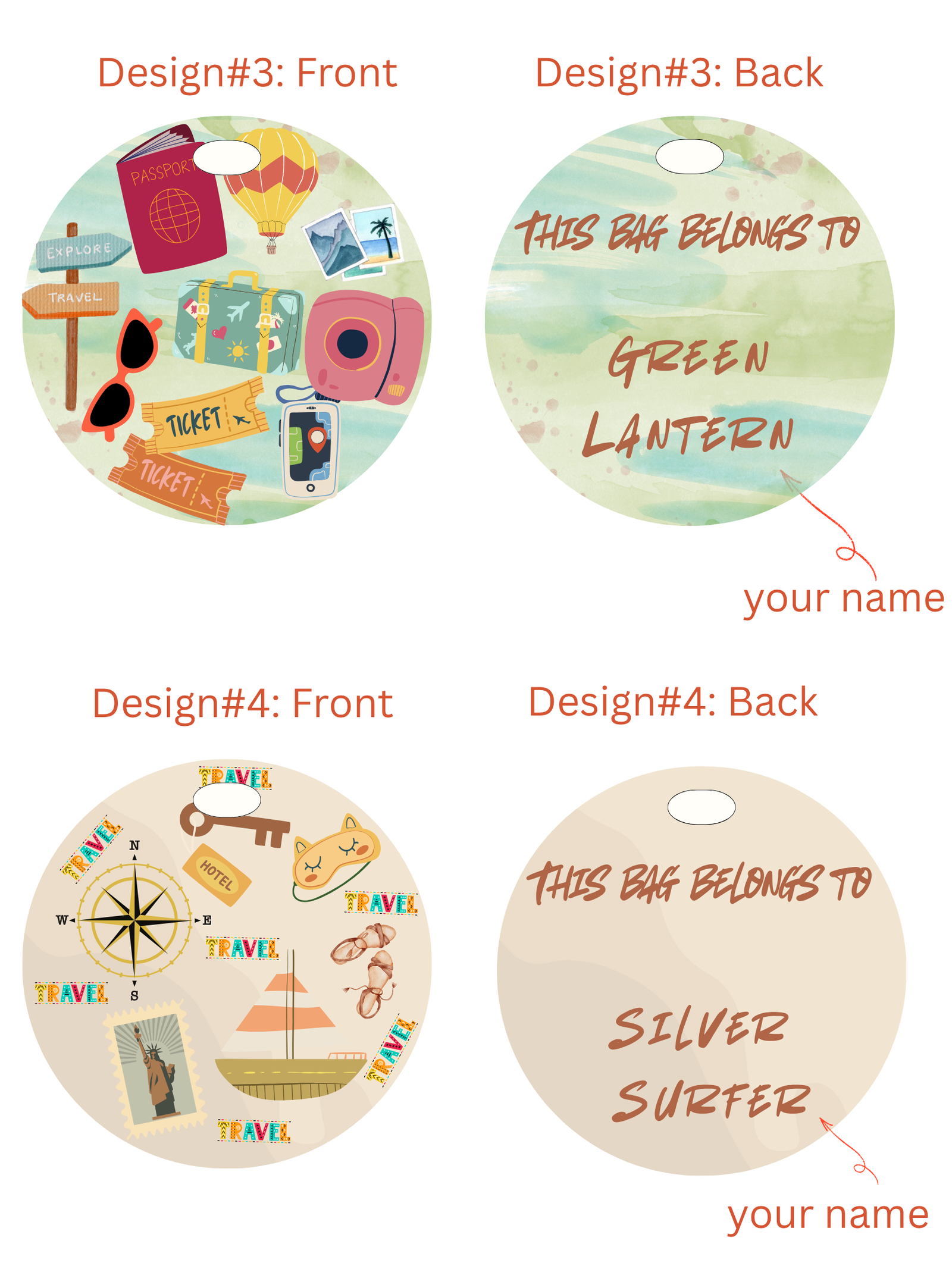 Personalized Circular Luggage Tag - Image 3