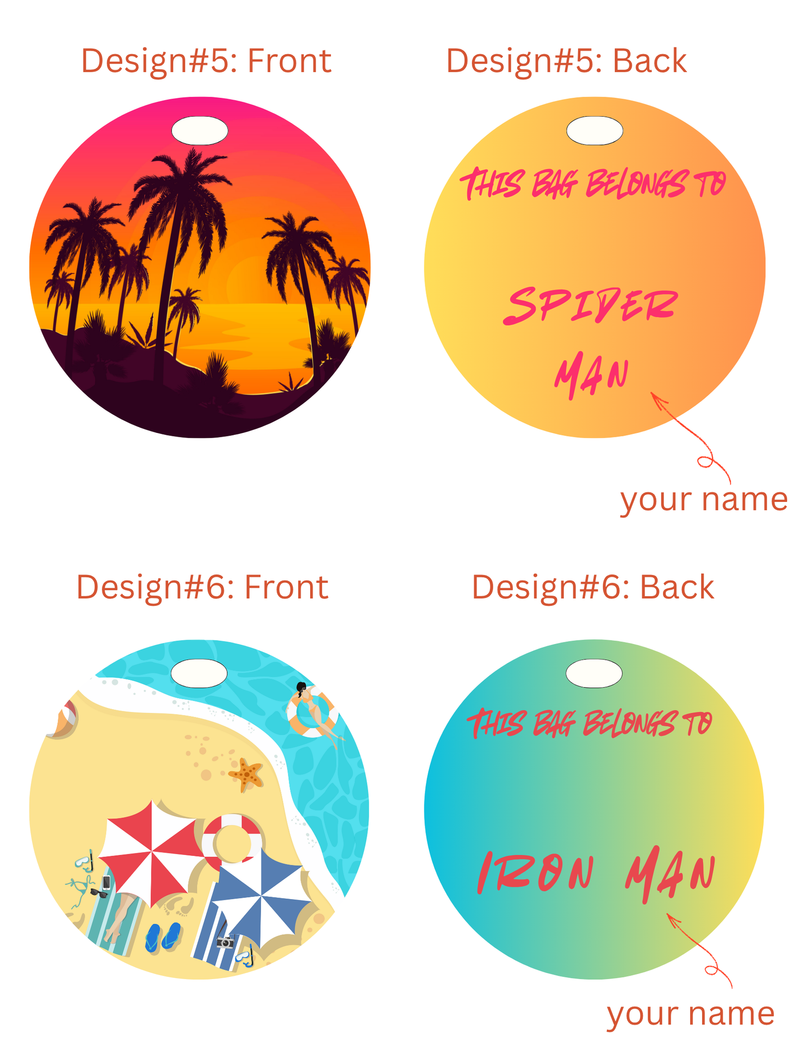 Personalized Circular Luggage Tag - Image 2