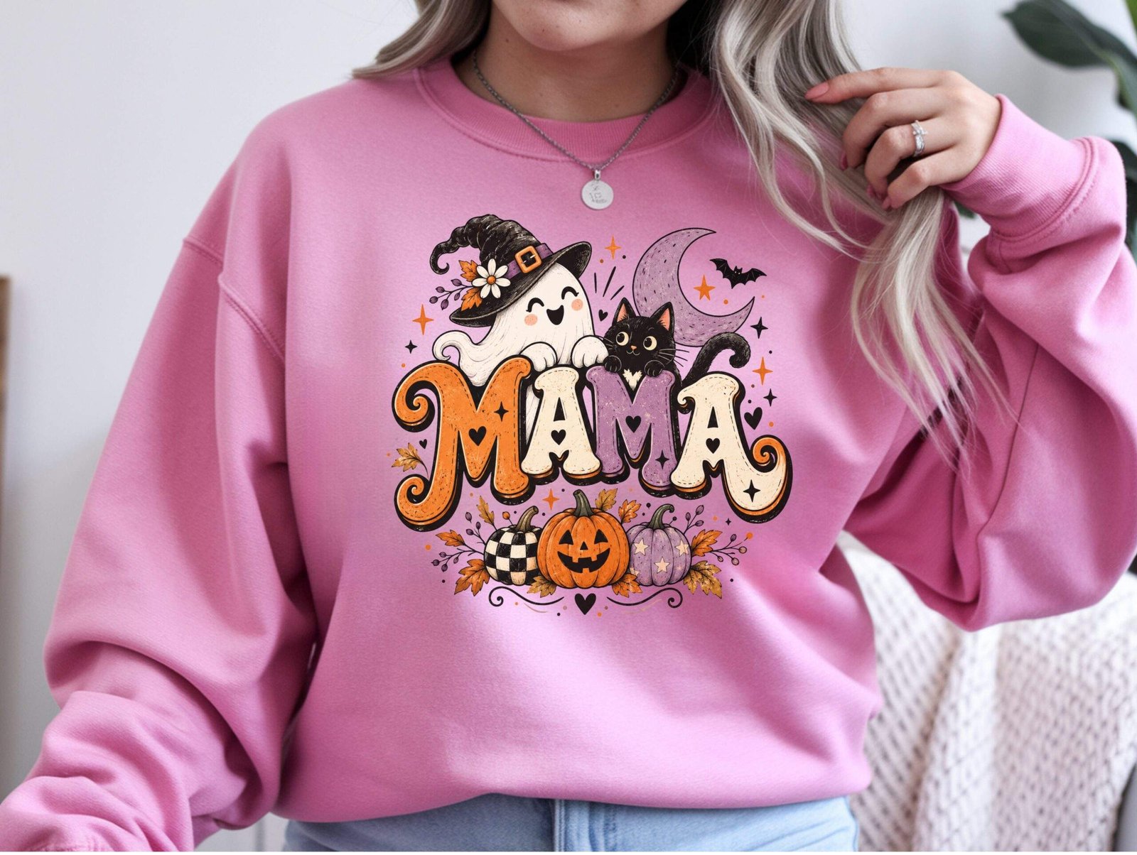 Halloween Mama Crewneck – Cute Halloween Sweatshirt - Image 5