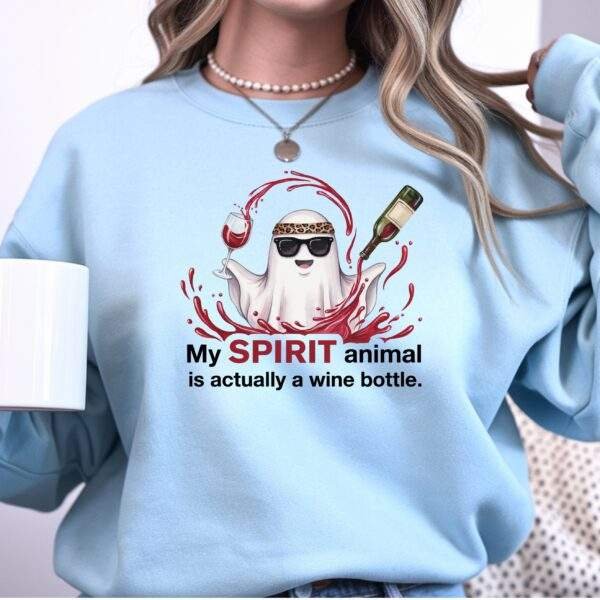 My Spirit Animal Is a Wine Bottle Crewneck Sweatshirt – Funny Wine Sweatshirt